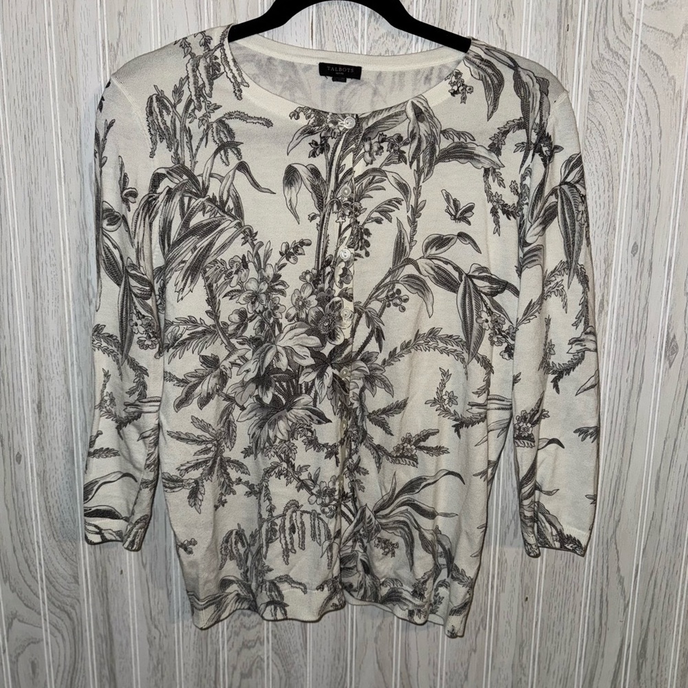 Talbots Cream Graphic Sweater